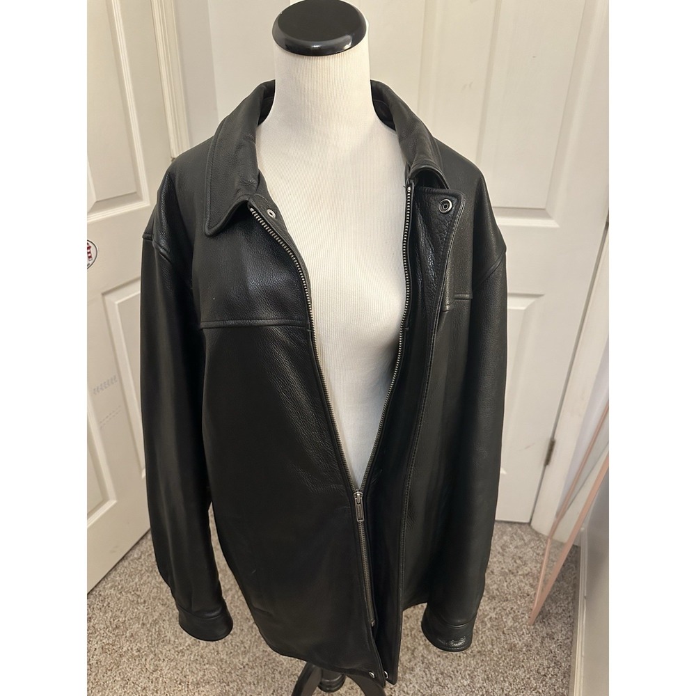 VTG Wilsons Leather Jacket Womens LARGE Black Zip Thinsulate Removable Liner